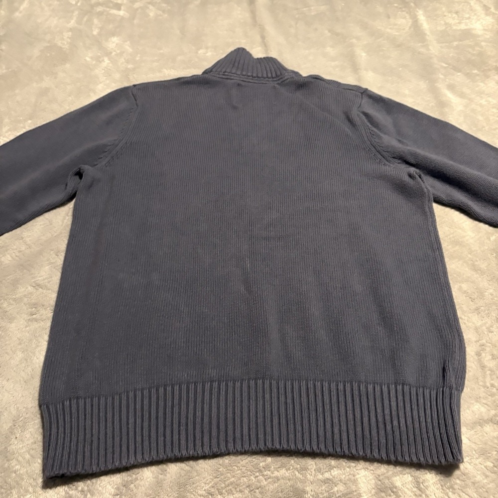 Eddie Bauer Sweater Men Medium Blue Turtleneck Quarter Zip Pull Over - Picture 9 of 16